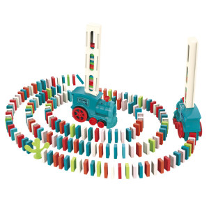 Domino brand small train children's puzzle toy online red automatic label babies baby electric boys and girls
