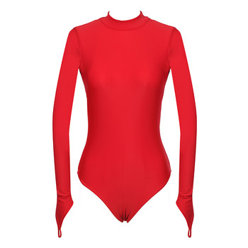 Long Sleeve Slimming Long Sleeve Triangle One-piece Women's Resort Hot Spring