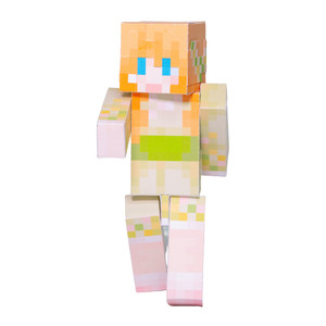 
Minecraft Magnetic Movable Size Orange Jiejie Maggie Handmade DIY Paper Model Doll Figures Peripheral Play
