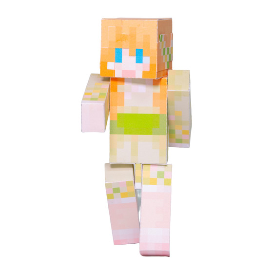
Minecraft Magnetic Movable Size Orange Jiejie Maggie Handmade DIY Paper Model Doll Figures Peripheral Play