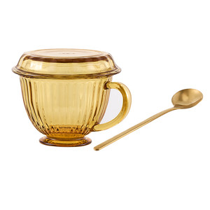 Corning Tableware Glass Breakfast Cup Women's High Temperature Resistant Microwave Oatmeal Milk Coffee Tea Cup