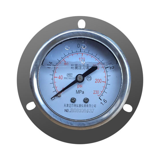 Free shipping Axial side shock-resistant pressure gauge YN60ZT Hydraulic hydraulic water pressure air pressure 0-1.6MPA-60MPA
