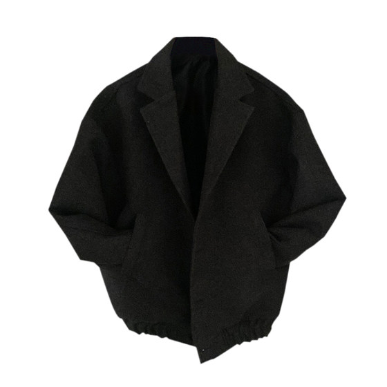 
Bishe 2025 spring and autumn new wool coat Korean loose shoulder British style short wool coat men