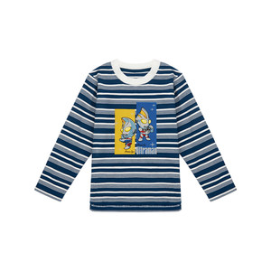 
[Ultraman joint] Qianquhui Spring and Autumn Children's Long Sleeve Tops for Men and Girls Striped T-shirts