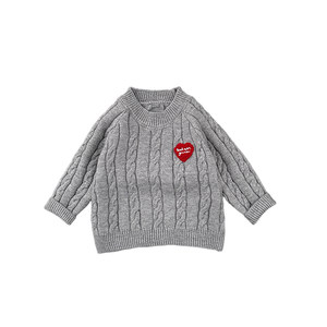 
Baby boy's winter style twist knitted sweater boy's thickened warm pullover sweater infant and toddler versatile bottoming shirt