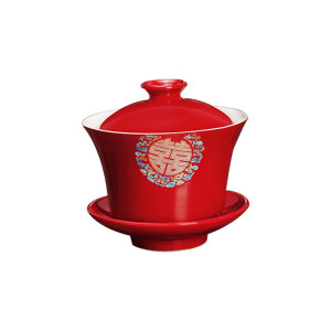 
Wedding bowl, tea cup, pair of red bowls and chopsticks set, wedding gift, toast, dowry supplies