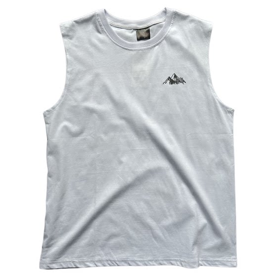 
Summer Fashion Versatile Cotton Vest Men's Loose Trendy Brand Casual Printed Waistcoat Sleeveless Undershirt White T-shirt Women