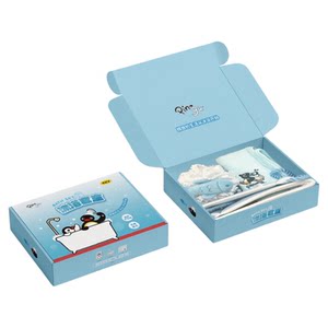 
KKV official Pingu series bath set box, clean bath ball, double-sided back rub, bath glove, towel gift box