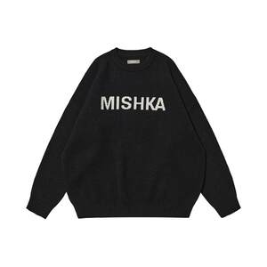 
Lin Yun's same young and promising MISHKA men's and women's loose, lazy and relaxed round neck pullover sweater