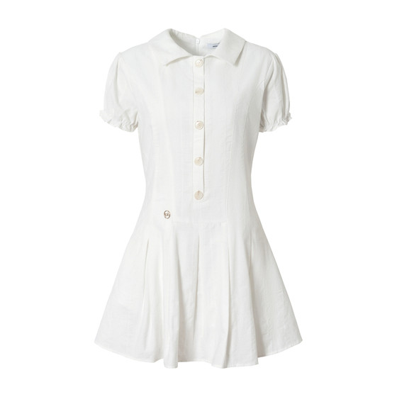 
RPB BRAND puff sleeve pure cotton shirt dress fresh college style waist slimming sweet skirt