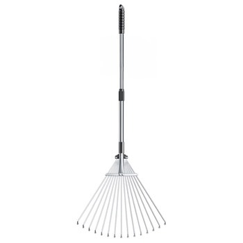 Agricultural artifact stainless steel rake, grass grabbing rake, gardening iron rake, leaf sweeping artifact, lawn leaf broom