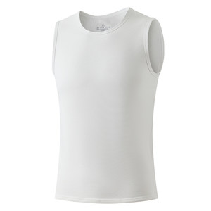 
New Antibacterial White Cotton Warm Vest Men's Velvet Thickened Inner Bottoming Vest Vest Autumn and Winter