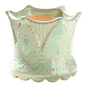 Polychide pot ceramic rough pottery simple family creative personality, small, medium -sized old piles, breathable thumb meat plant basins
