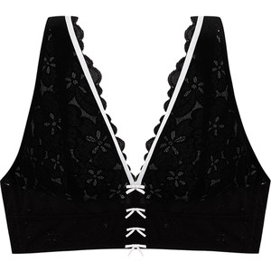 
Miss Curious French Underwear Women's Pure Desire Wireless Bra Set Thin Big Breasts Reveal Small Breasts Can Wear Lace Outside