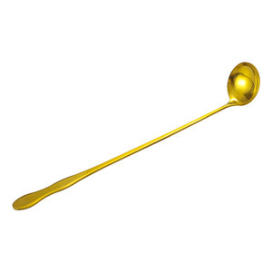 Stainless steel long -handle seasoning spoon ice is more creative golden seasoning spoon deep can spoon honey spoon kitchen small oil spoon