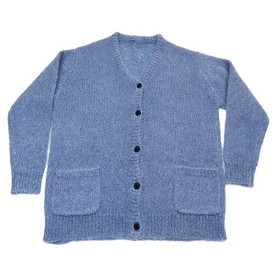 Painted landscape<Evening photo>High quality vintage sweater with 70% mohair and 30% wool plush jacket