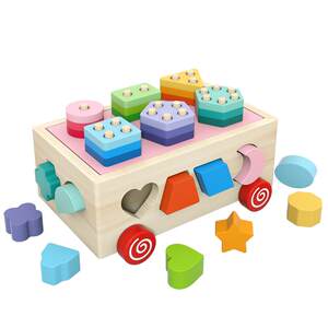 Montessori Early Early Education Puzzle Children's Building Block Baby Senior 6 months of one-year-old baby assembly pairing 1-3 Toban toys
