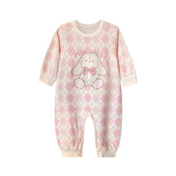 Girls' pure cotton long-sleeved harem spring and autumn romper pajamas