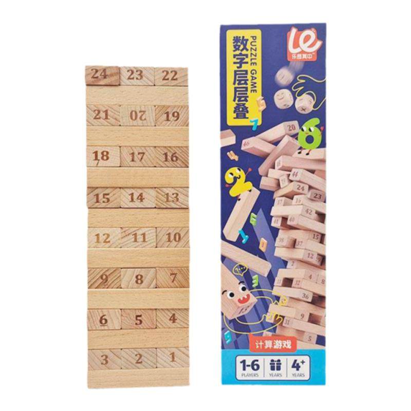 Blocs De Construction Numériques En Bois – 20 Pièces, 15 Cartes – Jeu éducatif 1 à 10