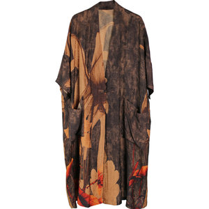 
Xifeng original big-name temperament retro windbreaker ethnic style one-button loose three-quarter sleeve mid-length coat spring