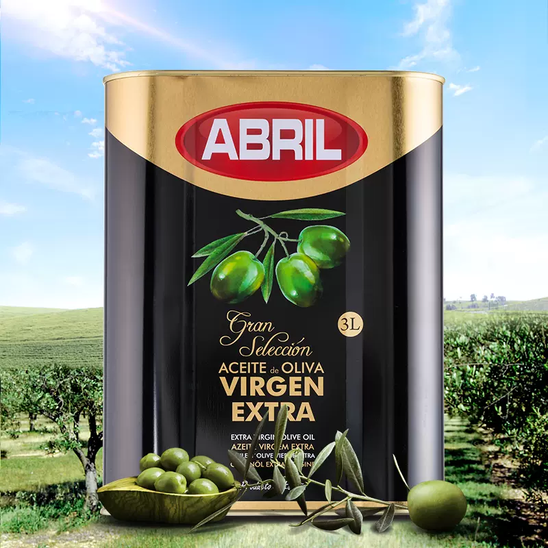预售 西班牙进口 Abril 阿布利尔 酸度≤0.8 特级初榨橄榄油 3L铁罐装*2件 双重优惠折后￥291包邮包税