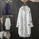 ພາກຮຽນ spring ແລະດູໃບໄມ້ລົ່ນວັນນະຄະດີແລະສິລະປະ versatile ວ່າງຂະຫນາດໃຫຍ່ຝ້າຍບໍລິສຸດພິມອອກກາງ lapel ຍາວ ເສື້ອຍືດແຂນຍາວຂອງແມ່ຍິງເສື້ອ cardigan jacket