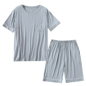 Modal pajamas men's summer short -sleeved shorts thin Japanese simple home clothing set sports can be worn outside