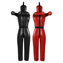 Wrestling dummy venting human-shaped sandbag