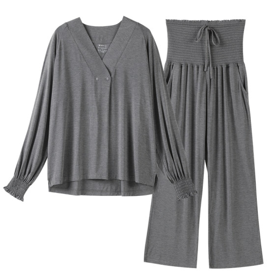 
Bamboo fiber丨Yatemao postpartum clothing maternity pajamas postpartum breastfeeding prenatal postpartum summer thin home set