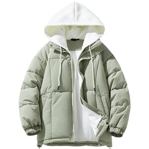 
Fake two-piece cotton-padded jacket for men in winter 2026 new couple down-padded jacket men's coat thickened winter coat cotton-padded jacket for boys