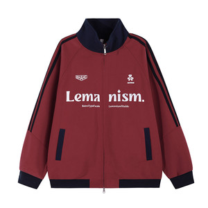lemanism Three Stripes Contrast Color Sports Jacket Men's 2026 Spring Couple Style Trendy Cardigan Top Jacket Women