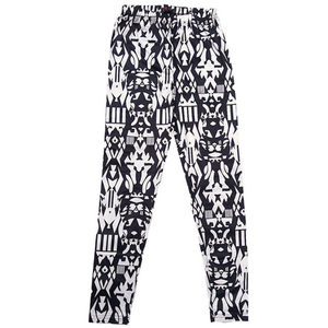 Women wearing spring and summer leggings high waist breathable pants, small feet pencil pants, high elastic printing, thin trousers
