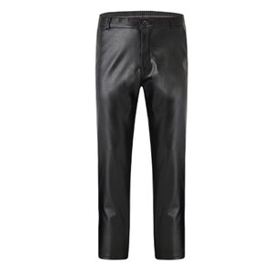 Autumn and winter, old -age pants, men's motorcycle windproof, waterproof, loose, velvet thick locomotive PU leather pants work pants