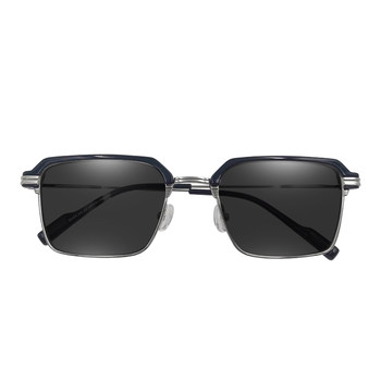 Half-frame myopia glasses automatically light-sensitive and color-changing anti-blue light