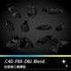 C4D FBX OBJ Blend黑色塑料垃圾口袋带材质贴图三维模型素材