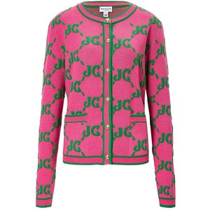 
[Contains Sheep Wool] Juicy Couture Orange Jacket Women's 25th Autumn and Winter New Contrast Color Knitted Cardigan