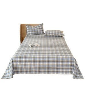 
Full cotton bed sheet pure cotton single piece 100 summer student dormitory bed cover household bed sheet single pillowcase three piece set lattice
