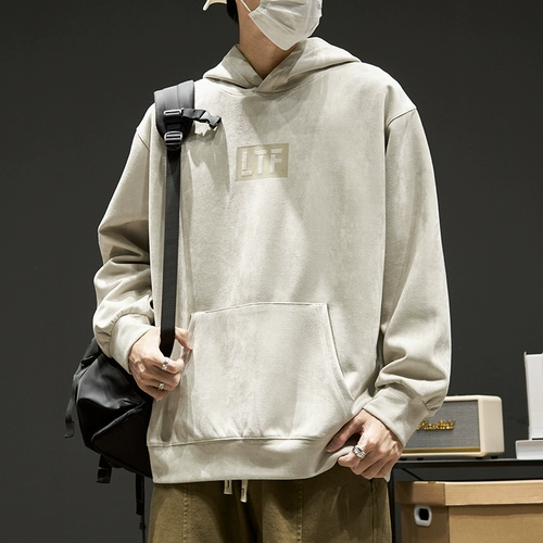 Бархатная демисезонная толстовка с капюшоном, утепленный балахон, лонгслив, куртка