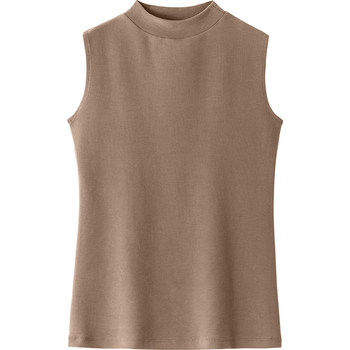 
Combed cotton thickened half turtleneck sleeveless vest bottoming shirt