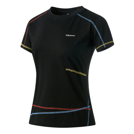 
714street outdoor moisture-absorbent, quick-drying, cool topstitched short-sleeved 2026 summer new loose sports T-shirt for women