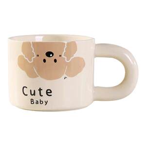 KKV authentic cream puppy ceramic cup cute cartoon office home coffee milk mug cup water cup
