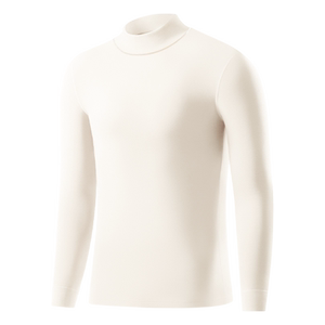 
Jianyun white long-sleeved T-shirt men's half turtleneck plus velvet bottoming shirt thermal underwear German velvet heated autumn top