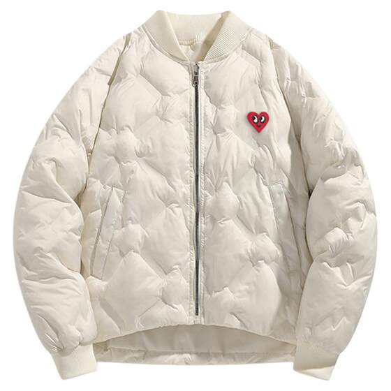 
Charles Heart's Winter New Couple Versatile Baseball Collar Design Warm Thickened Casual Cotton Jacket for Men