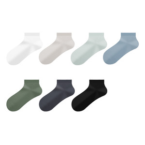 
One Fish Socks Men's pure cotton spring and autumn short-tube anti-odor and anti-athlete sports sweat-absorbent breathable antibacterial short socks