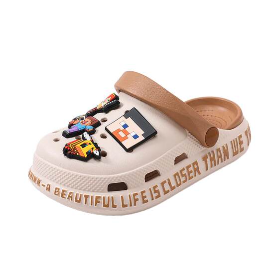 
Minecraft children's hole shoes boy slippers summer new non-slip soft sole boy big children's sandals beach shoes
