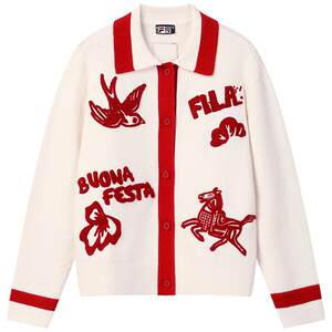 
Yang Mi's same style FILA is about to take off, blush sweater knitted jacket, women's spring new warm new year top