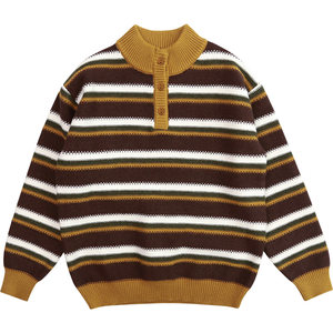 
Junyi Liangpin children's clothing boys' striped sweaters autumn and winter children's warm half turtleneck sweaters boys fashion sweaters
