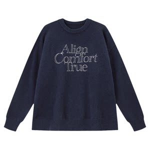 Lu Xiaohu ACTUP embroidered sweater men's winter round neck knitted sweater couple style casual pullover sweater trendy