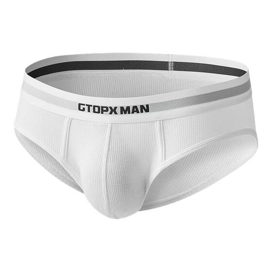 GTOPX MAN men's threaded thin U-convex single-layer briefs, sports simple sweat-absorbent low-waist sexy underwear