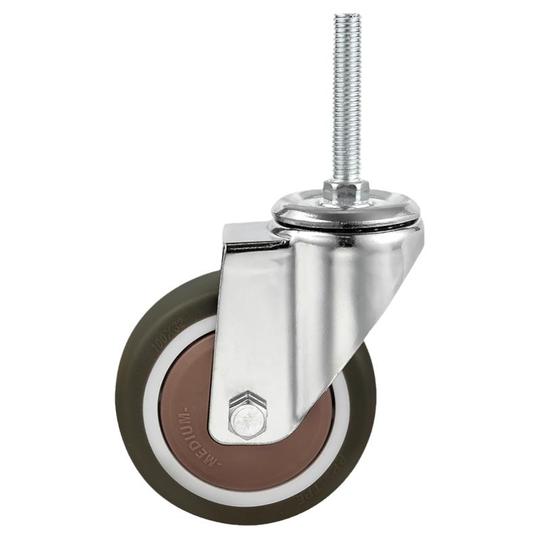 Zeabo 3 İnç TPE Kauçuk Universal Tekerlek - M12x60 Frenli Döner Tekerlek